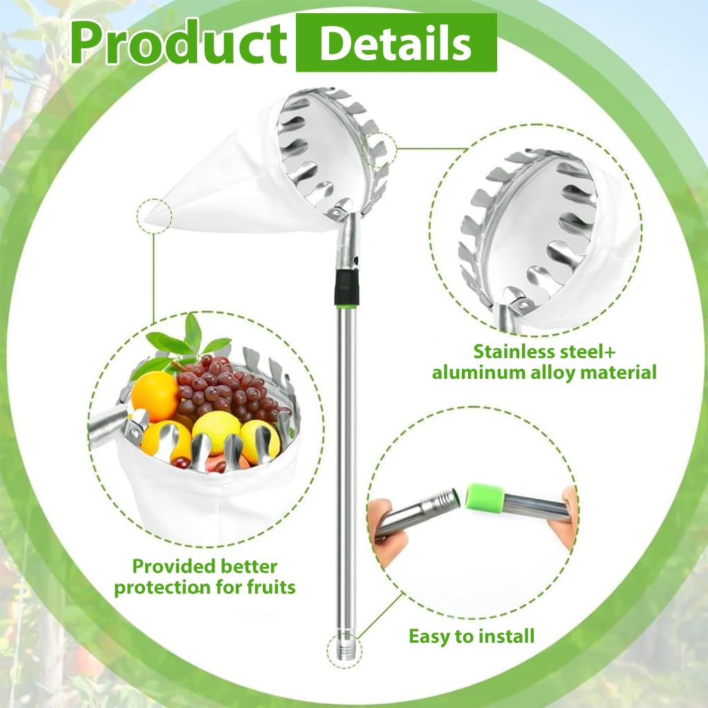 1 Set Fruit Picker Fruit Picking Tool With Storage Bag
