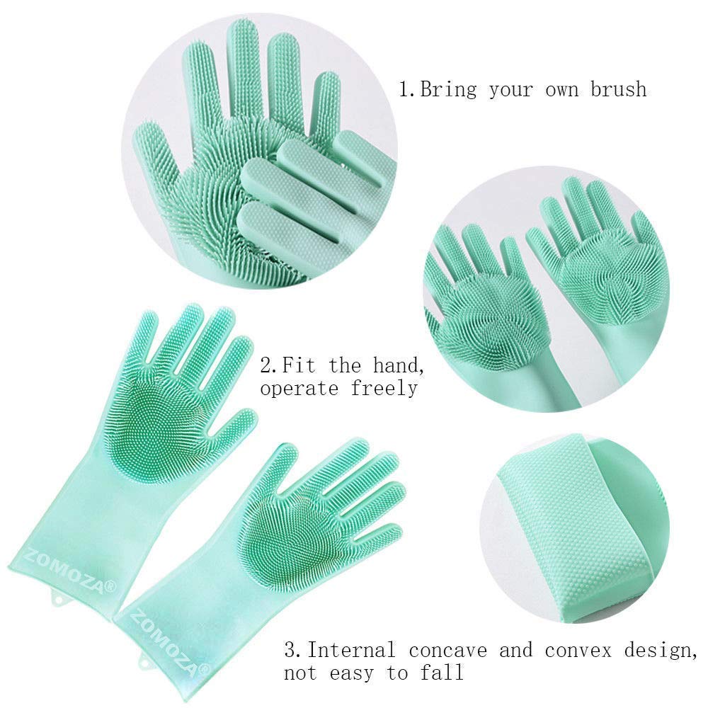 Silicone Scrubbing Dishwashing Gloves – Heat Resistant & Multipurpose