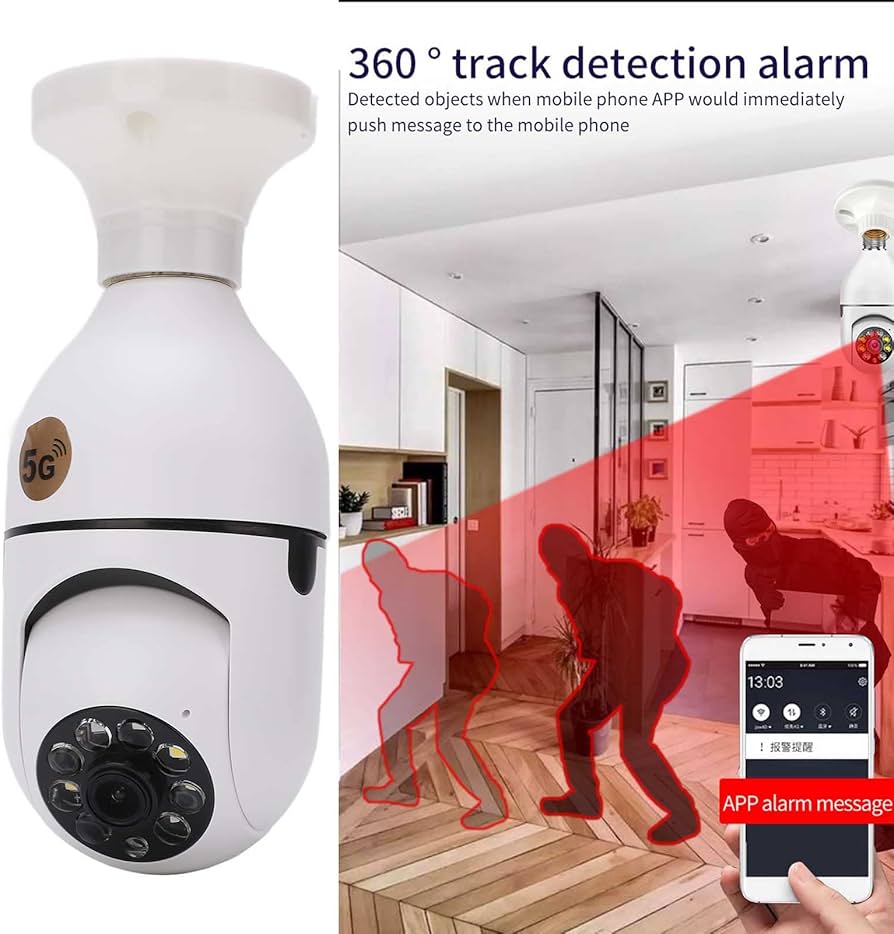 Mini Bulb Camera – 2-Way Audio, 360° Pan, Smart Alert