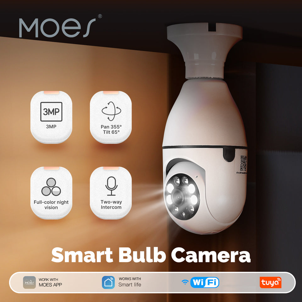 Mini Bulb Camera – 2-Way Audio, 360° Pan, Smart Alert