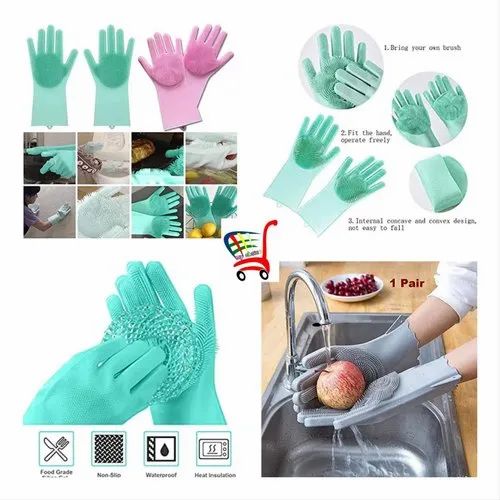 Silicone Scrubbing Dishwashing Gloves – Heat Resistant & Multipurpose