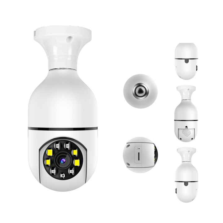 Mini Bulb Camera – 2-Way Audio, 360° Pan, Smart Alert